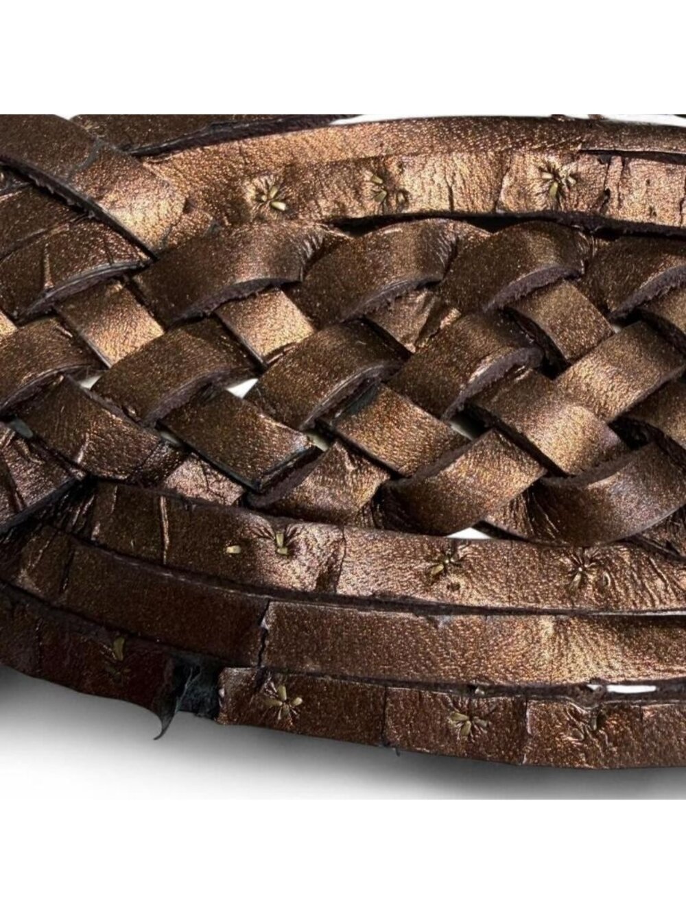 Vintage Y2K Coldwater Creek 90's Braided Nailhead Belt Women's Small Festival - Picture 5 of 7